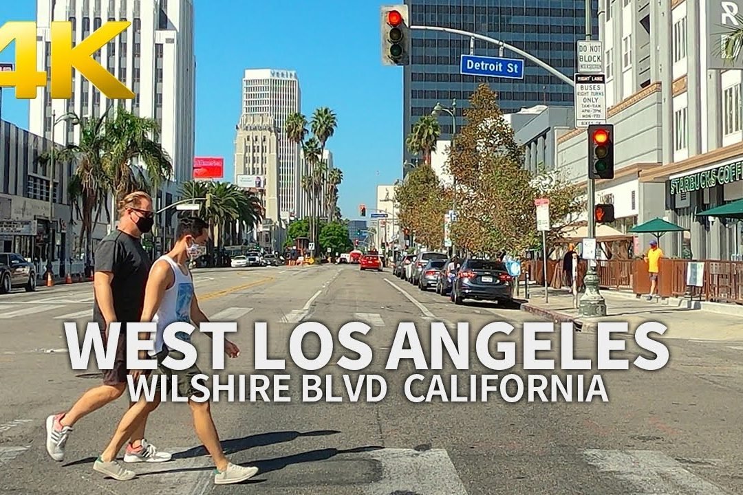 LOS ANGELES – Driving West Los Angeles on Wilshire Boulevard, California, USA, Travel, 4K UHD – We Love Miracle Mile